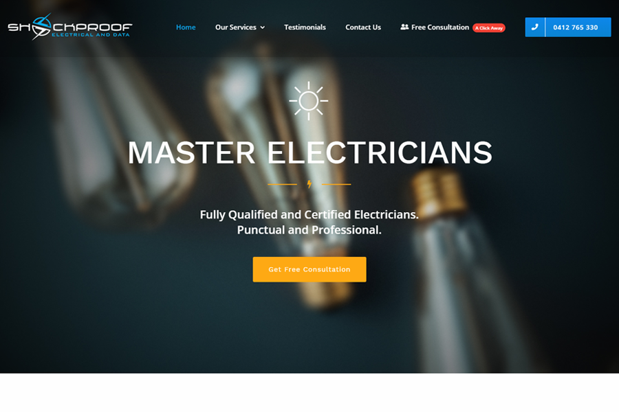 Web Design, SEO, Social Media Agency Melbourne - Client Shock Proof Electrical