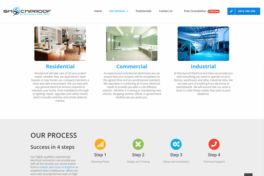 Web Design, SEO, Social Media Agency Melbourne - Client Shock Proof Electrical