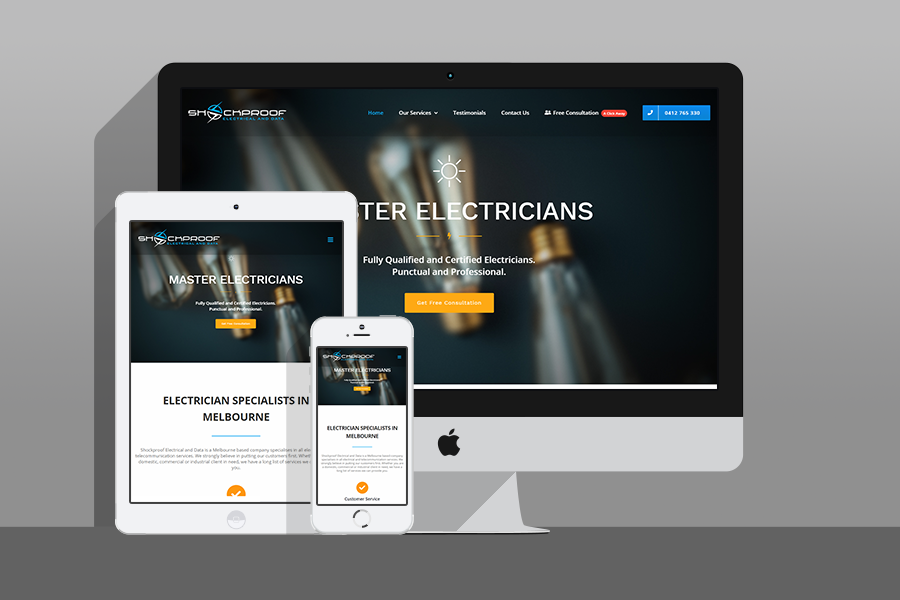 Web Design, SEO, Social Media Agency Melbourne - Client Shock Proof Electrical